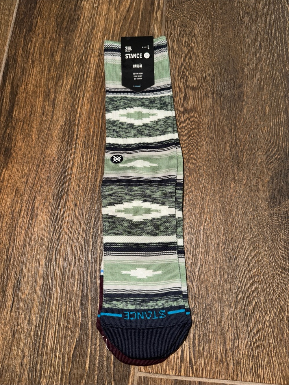 2 Pair Stance Casual Crew Socks Cotton Blend Men's LARGE (L) Size 9-12 (NWT)